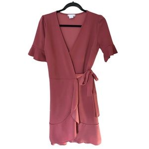 💗KLAXONS Pink Wrap Dress